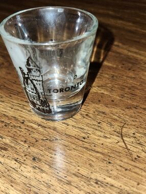 Clear Toronto Souvenir Shot Glass - Black Print
